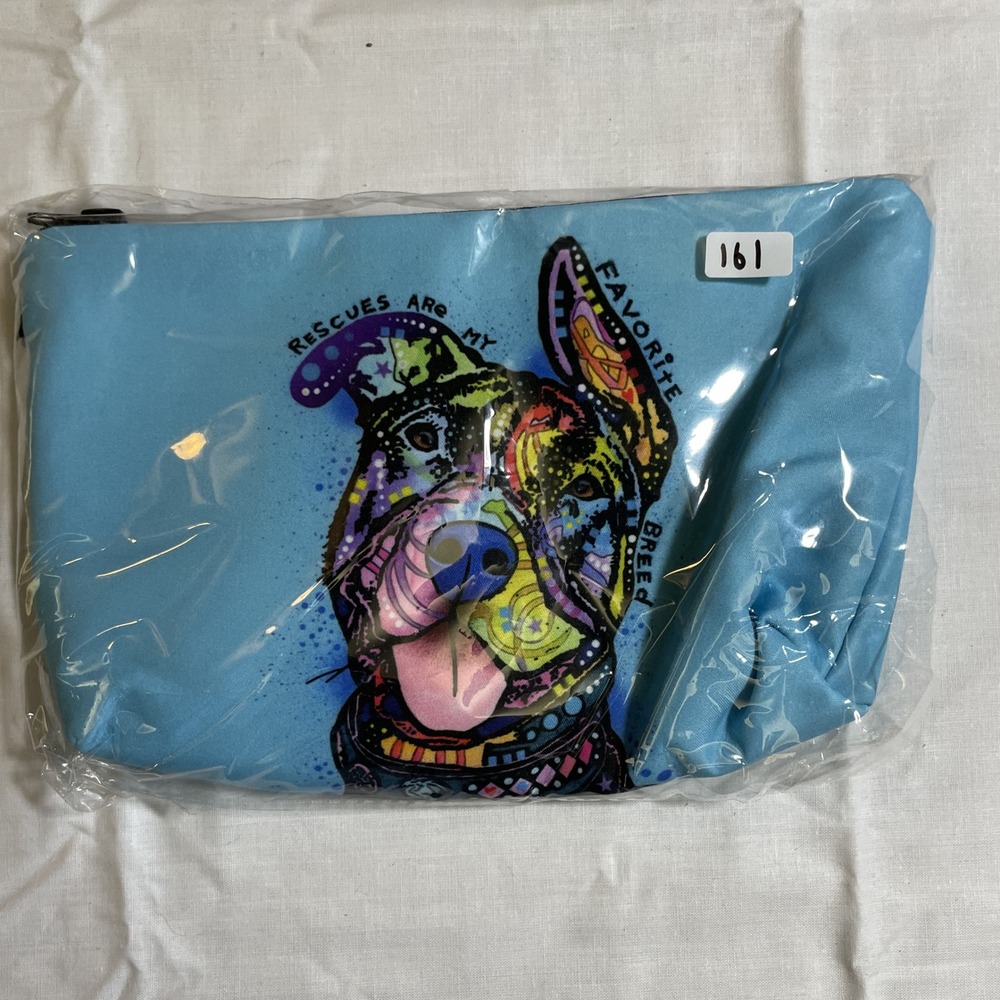 The Pouch Rescues Are My Favorite Breed NWT Dog Art Makeup Bag Cosmetic Pouch